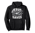 Jesus Saves Soccer Goalie Hoodie - Minimalist Print Unisex