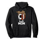 Ball Mom Funny Soccer Football Leopard Hoodie - Unique Graphic for Adults