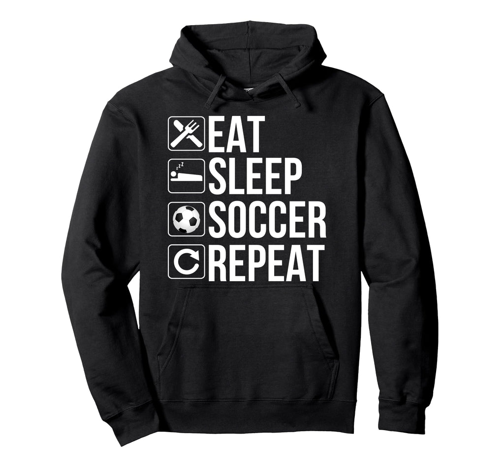 Soccer Player Funny Eat Sleep Soccer Hoodie - Aesthetic Graphic Unisex