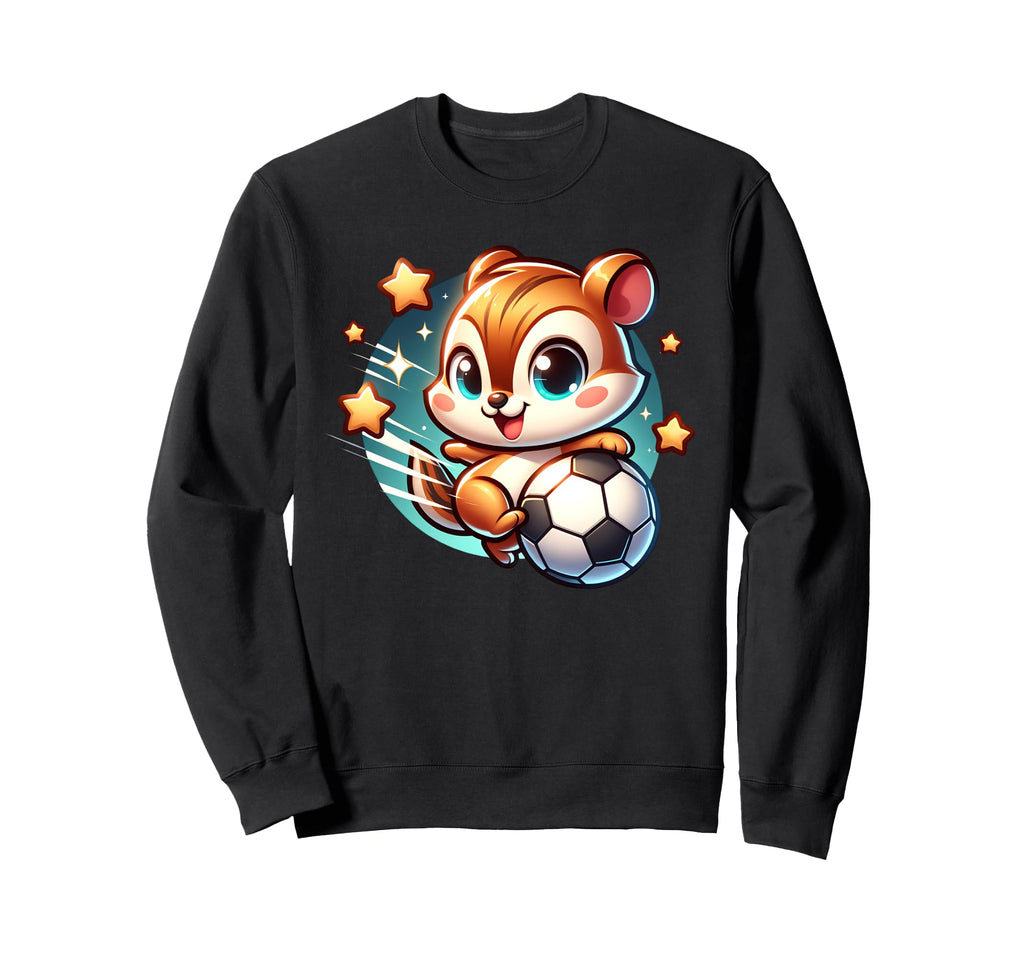 Chipmunk Soccer Player Kicking Sweatshirt - Trendy Graphic Men Women