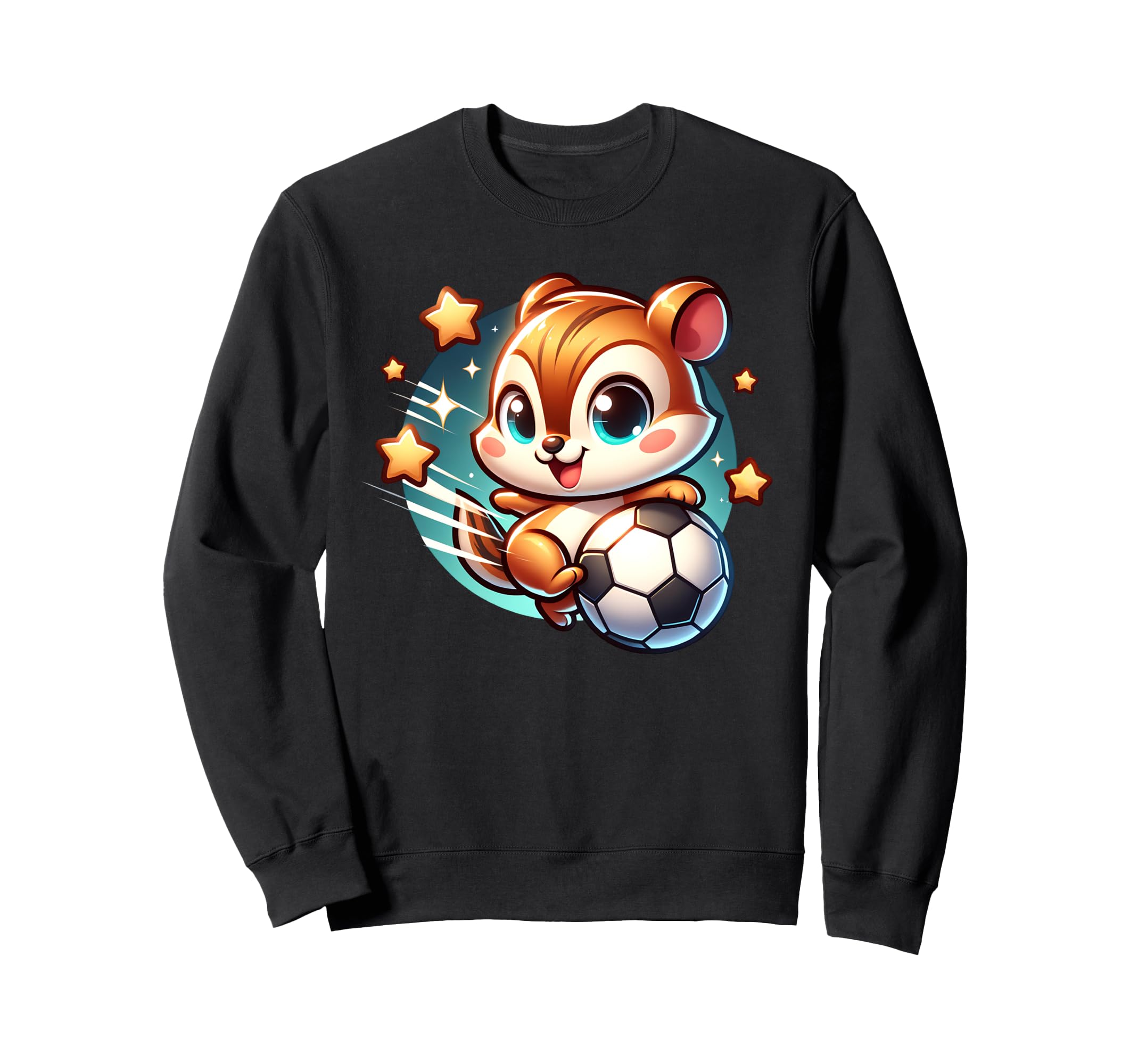 Chipmunk Soccer Player Kicking Sweatshirt - Trendy Graphic Men Women