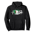 Algerian Soccer Heartbeat Flag Football Hoodie - Novelty Apparel Unisex