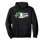 Algerian Soccer Heartbeat Flag Football Hoodie - Novelty Apparel Unisex