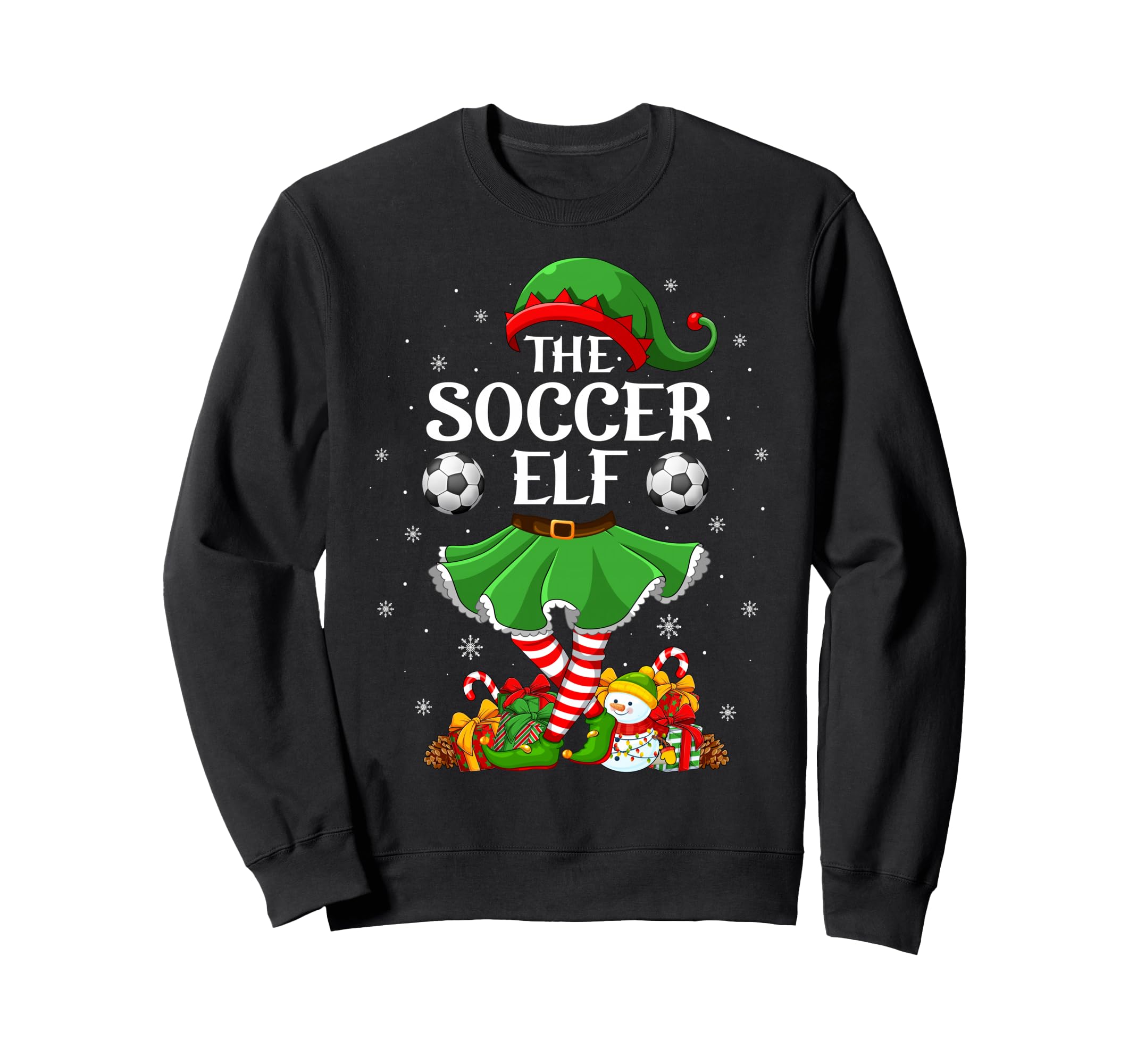 Soccer Elf Family Elf Squad Sweatshirt - Graphic Print for Adults