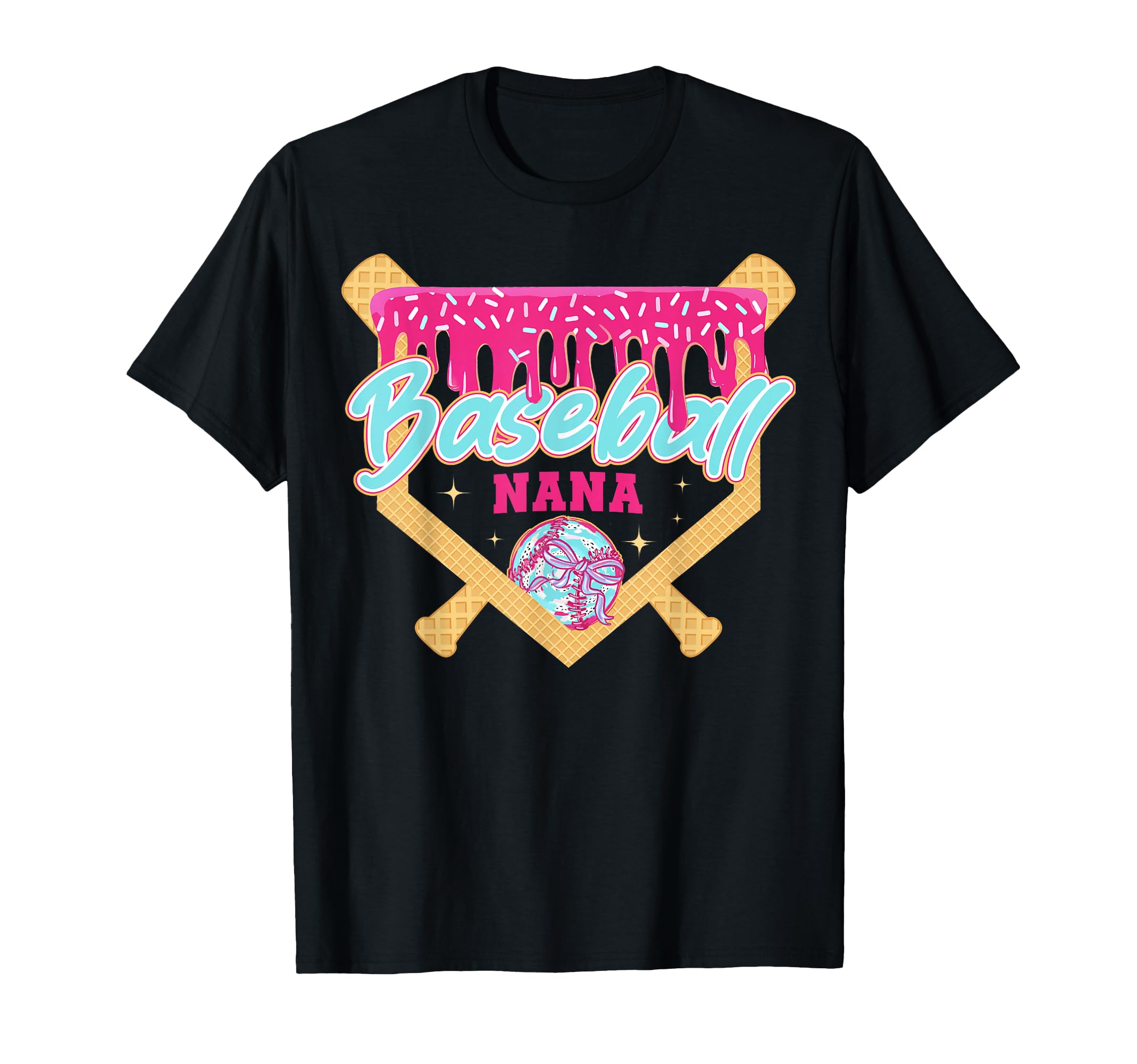 Baseball Nana Drip Ice Cream T-Shirt - Custom Art Print for Adults