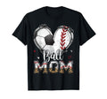 Ball Mom Baseball Soccer Heart Leopard T-Shirt - Trendy Graphic Unisex