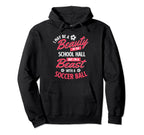 I May Be Beauty School Soccer Lover Hoodie - Minimalist Print for Adults