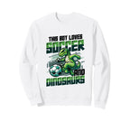 This Loves Soccer And Dinosaurs Sweatshirt - Trendy Graphic for Adults