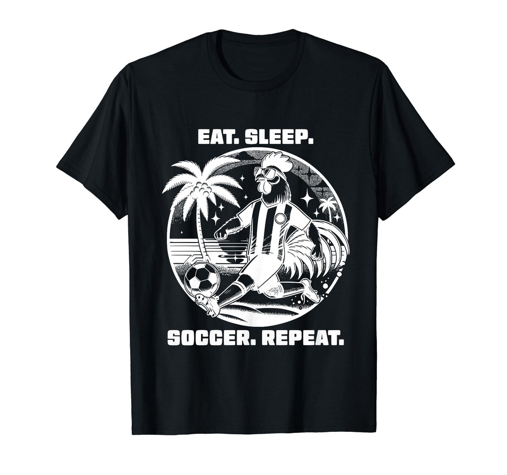 Eat Sleep Soccer Repeat Funny Soccer T-Shirt - Graphic Print for Adults