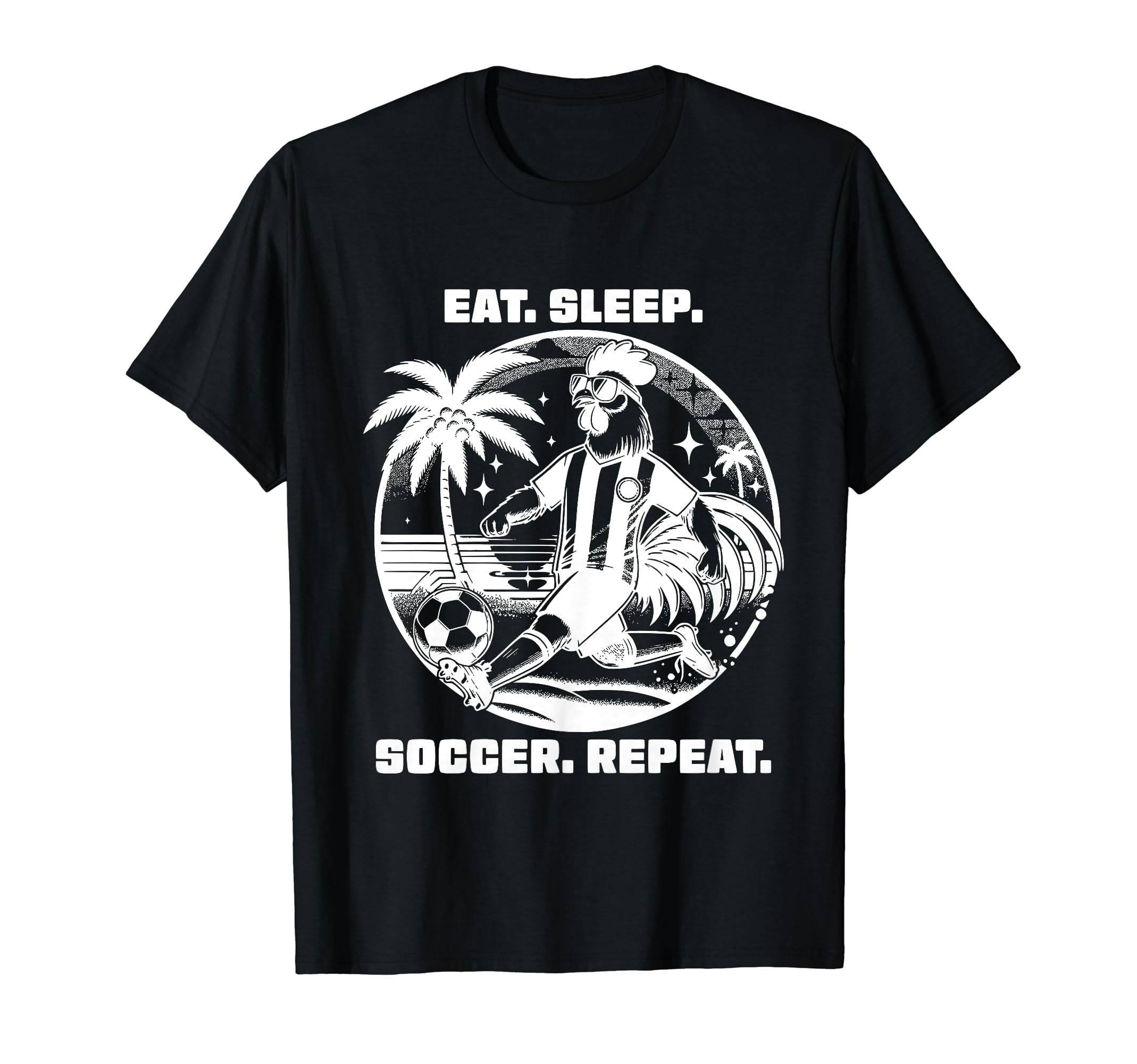 Eat Sleep Soccer Repeat Funny Soccer T-Shirt - Graphic Print for Adults