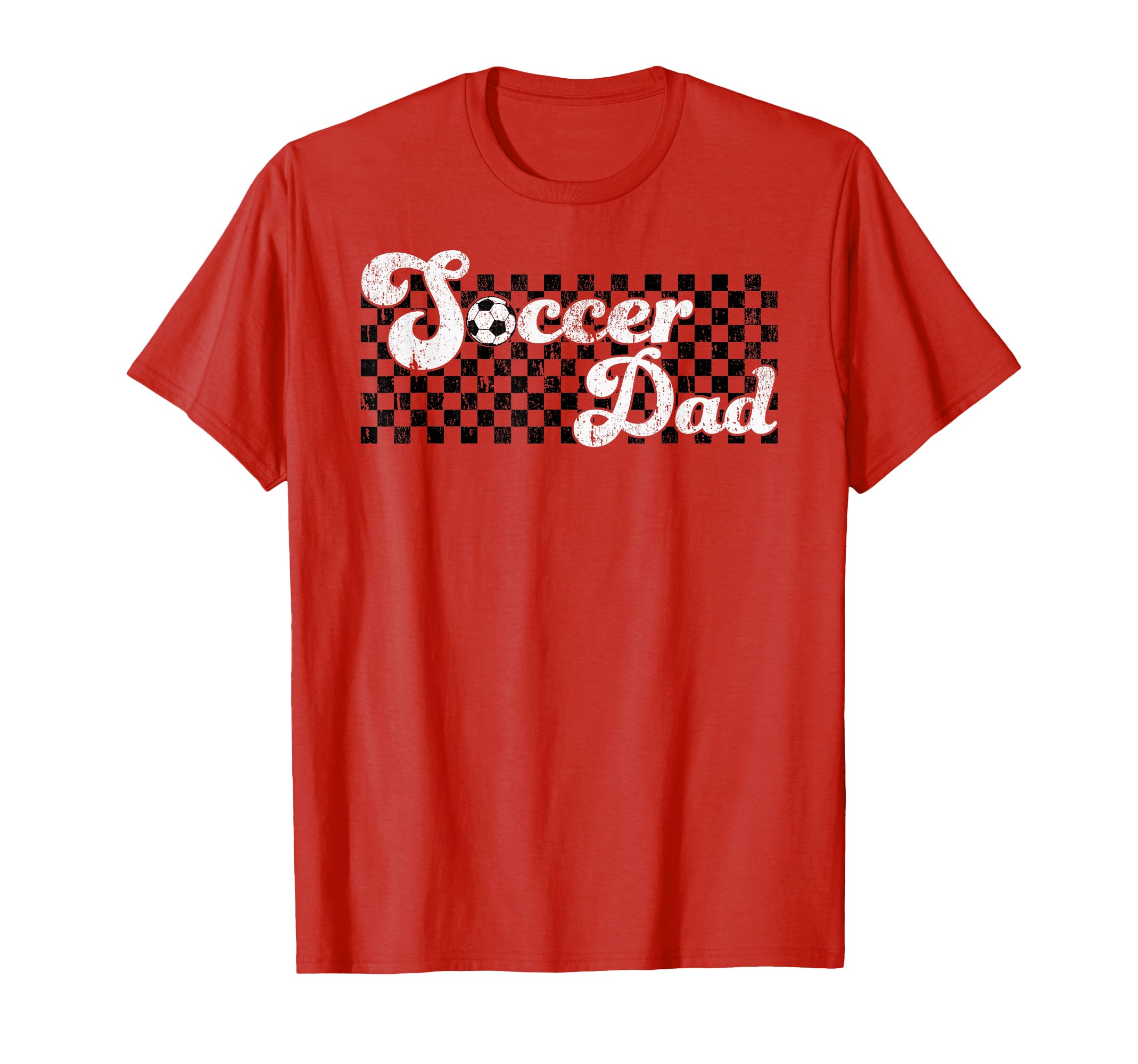 Soccer Dad Daddy Checkered Soccer T-Shirt - Aesthetic Graphic Unisex