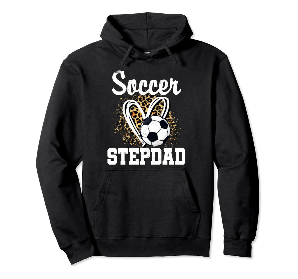 Soccer Stepdad Leopard Heart Hoodie - Casual Everyday Wear Men Women