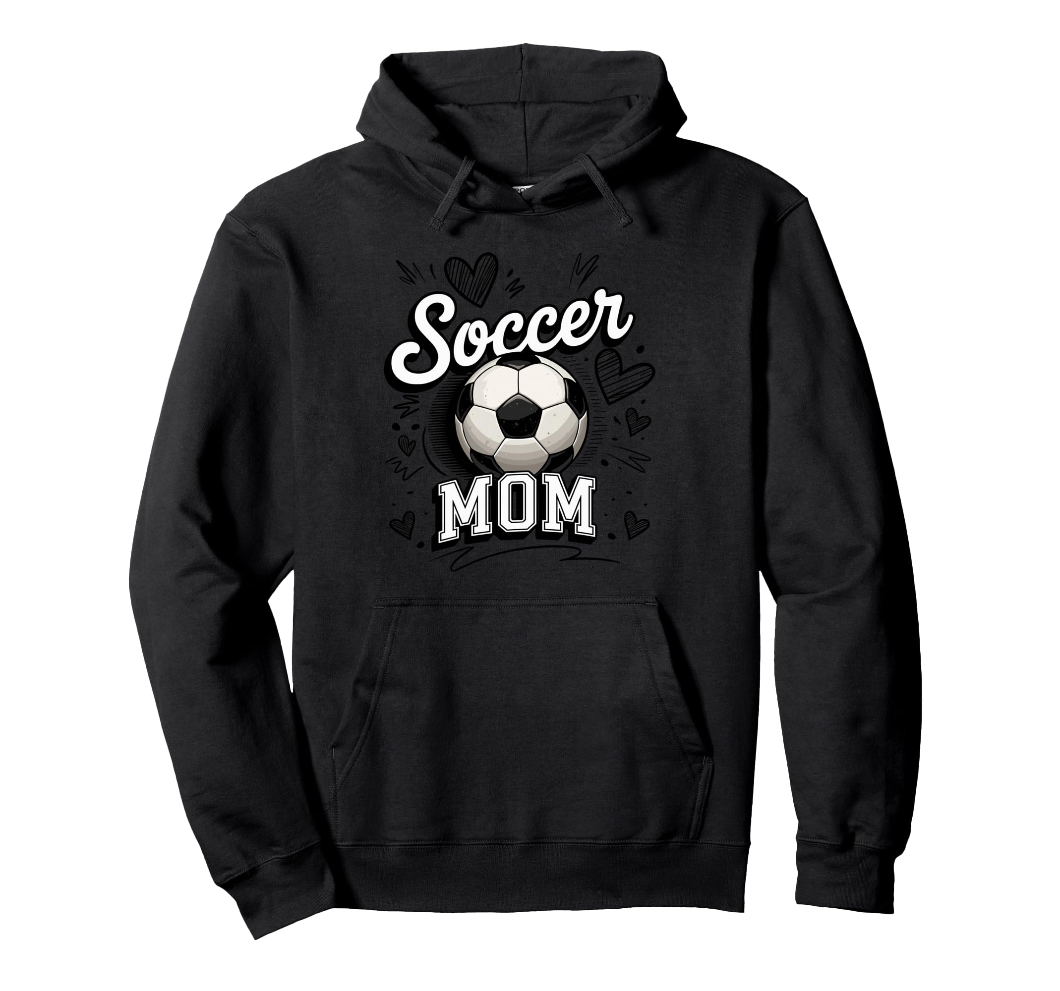 Soccer Mom Heart Ball Sideline Hoodie - Casual Everyday Wear for Adults