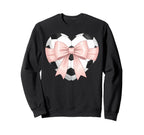 Coquette Soccer Heart Bow Football Sweatshirt - Unique Graphic Men Women