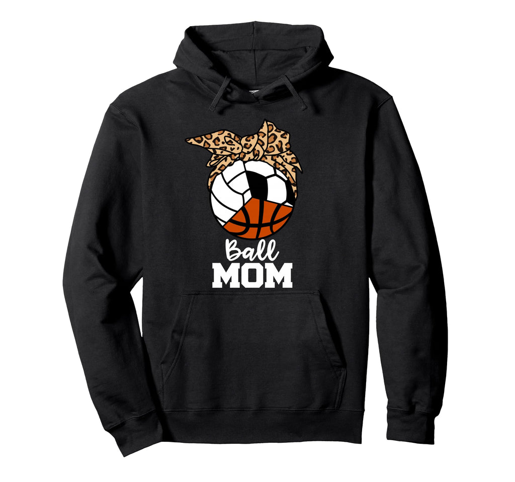 Ball Mom Funny Volleyball Soccer Hoodie - Unique Graphic Men Women