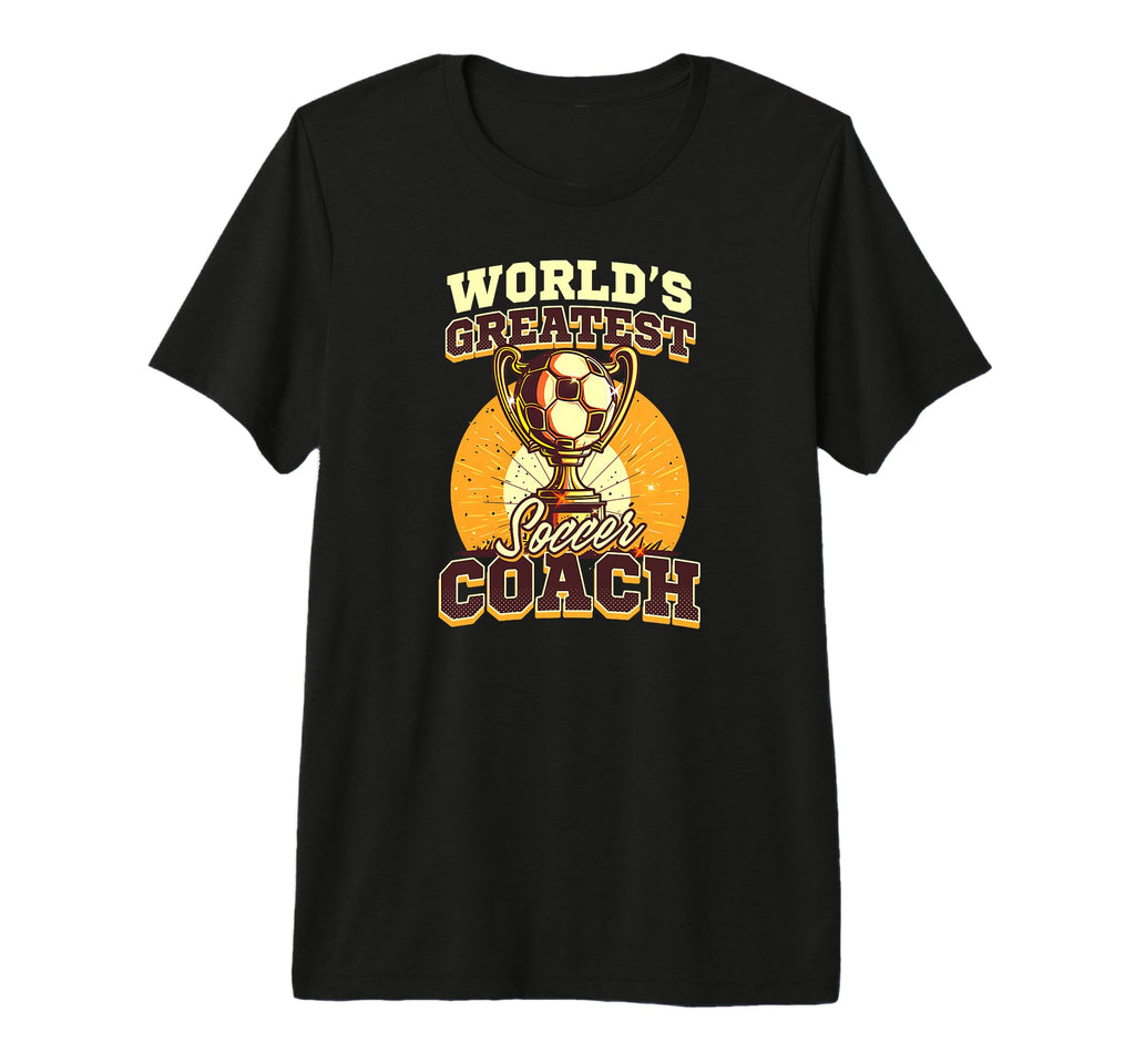 Worlds Greatest Soccer Coach Soccer T-Shirt - Minimalist Print Men Women