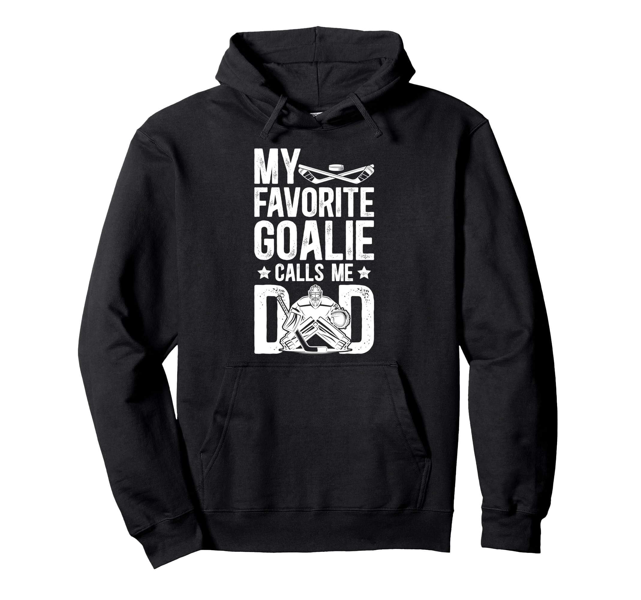 Proud Ice Hockey Goalie Dad Hockey Hoodie - Trendy Graphic for Adults