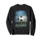 Eat Sleep Soccer Repeat Photo Sweatshirt - Unique Graphic for Adults