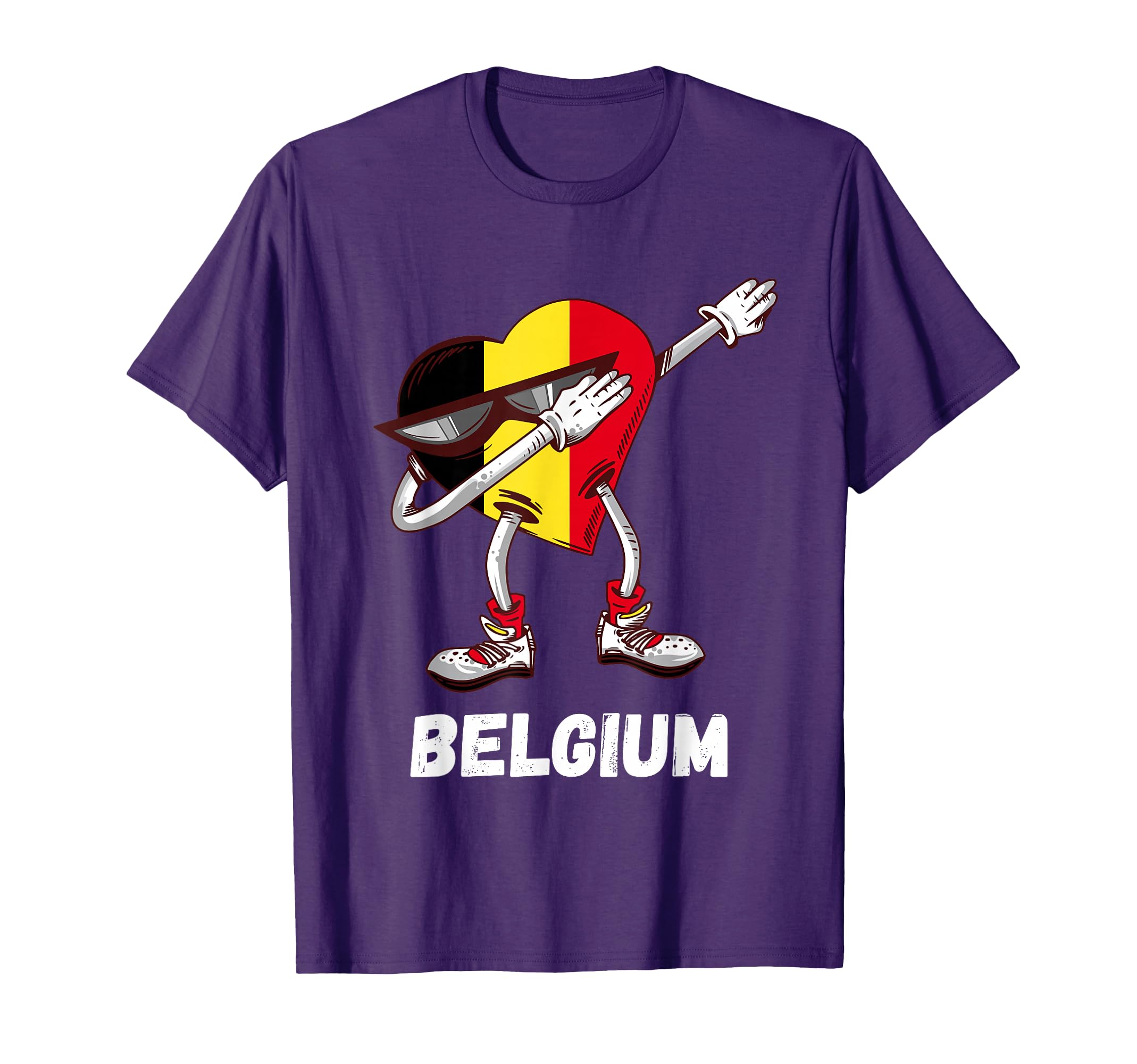 Belgium Heart Dance Belgium Flag T-Shirt - Fun Novelty Design for Adults