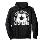 No One Outworks Midfielder Soccer Player Hoodie - Graphic Print Men Women