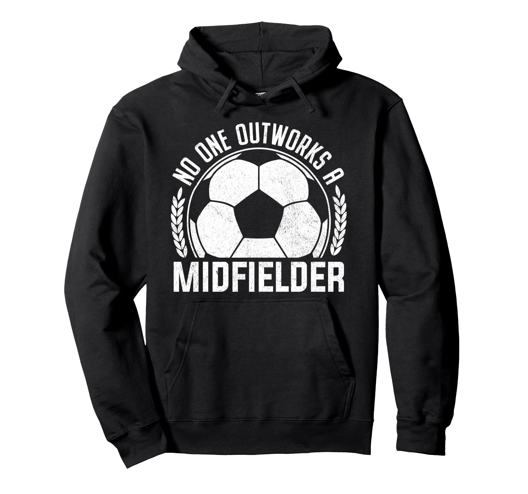 No One Outworks Midfielder Soccer Player Hoodie - Graphic Print Men Women