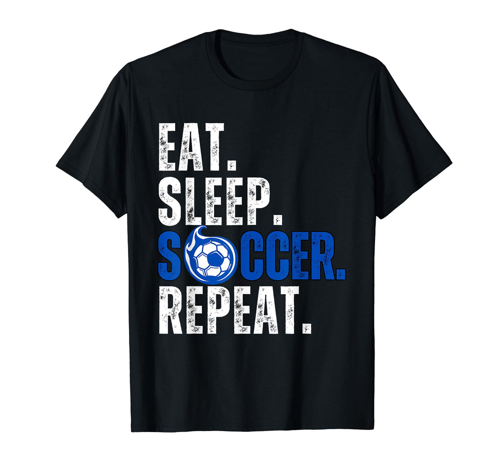 Soccer Lover Themed Tees Eat T-Shirt - Casual Everyday Wear Men Women