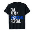 Soccer Lover Themed Tees Eat T-Shirt - Casual Everyday Wear Men Women