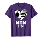 Mom Life Heart Funny Soccer Hockey T-Shirt - Aesthetic Graphic for Adults