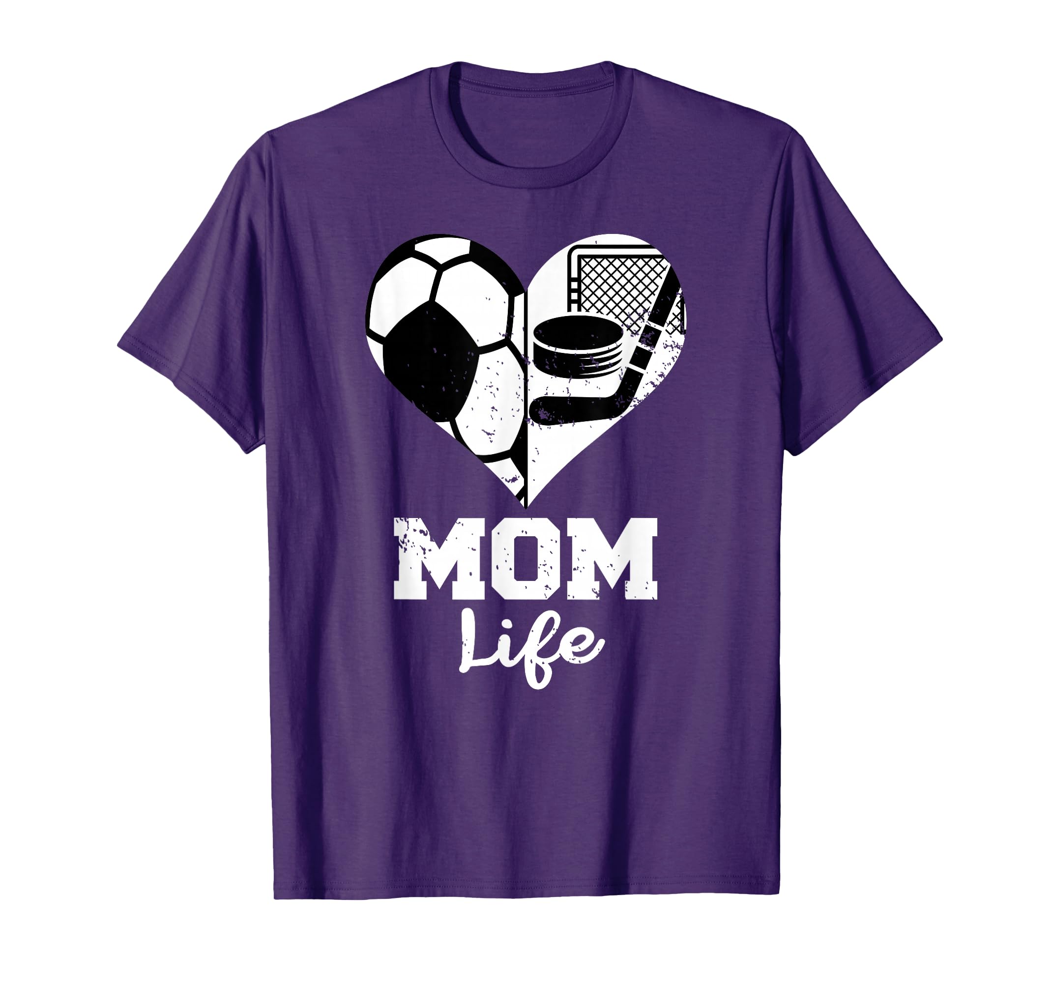 Mom Life Heart Funny Soccer Hockey T-Shirt - Aesthetic Graphic for Adults