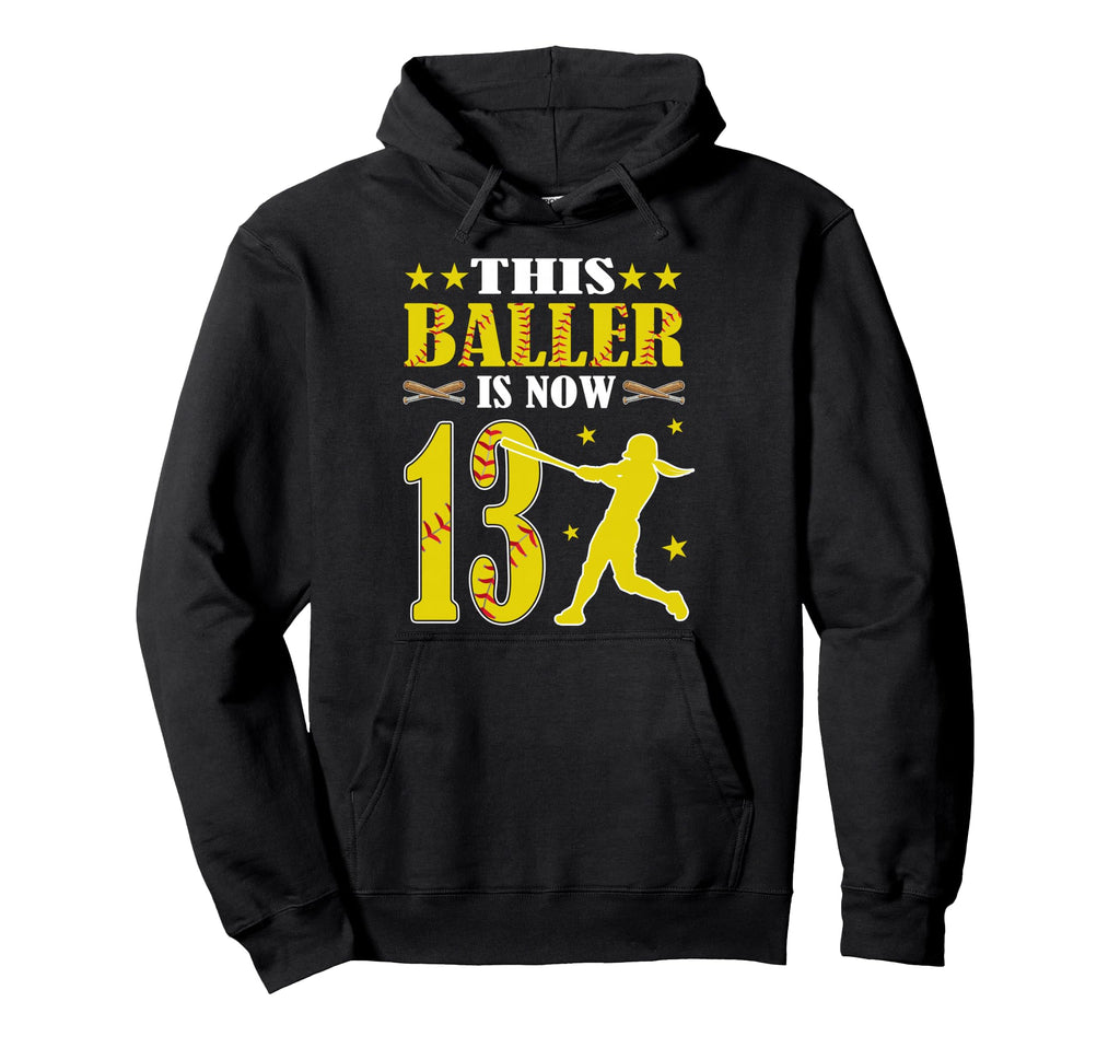 This Baller Is Now 13 Year Old Birthday Hoodie - Aesthetic Graphic Unisex