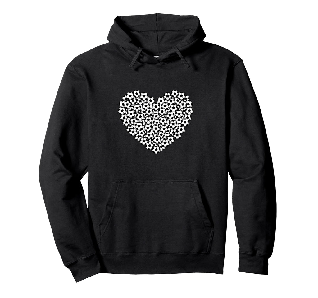 Heart Shaped Soccer Ball Artwork Hoodie - Casual Everyday Wear Men Women
