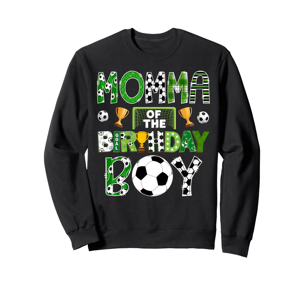 Momma Birthday Soccer Player Game Day Sweatshirt - Graphic Print Unisex