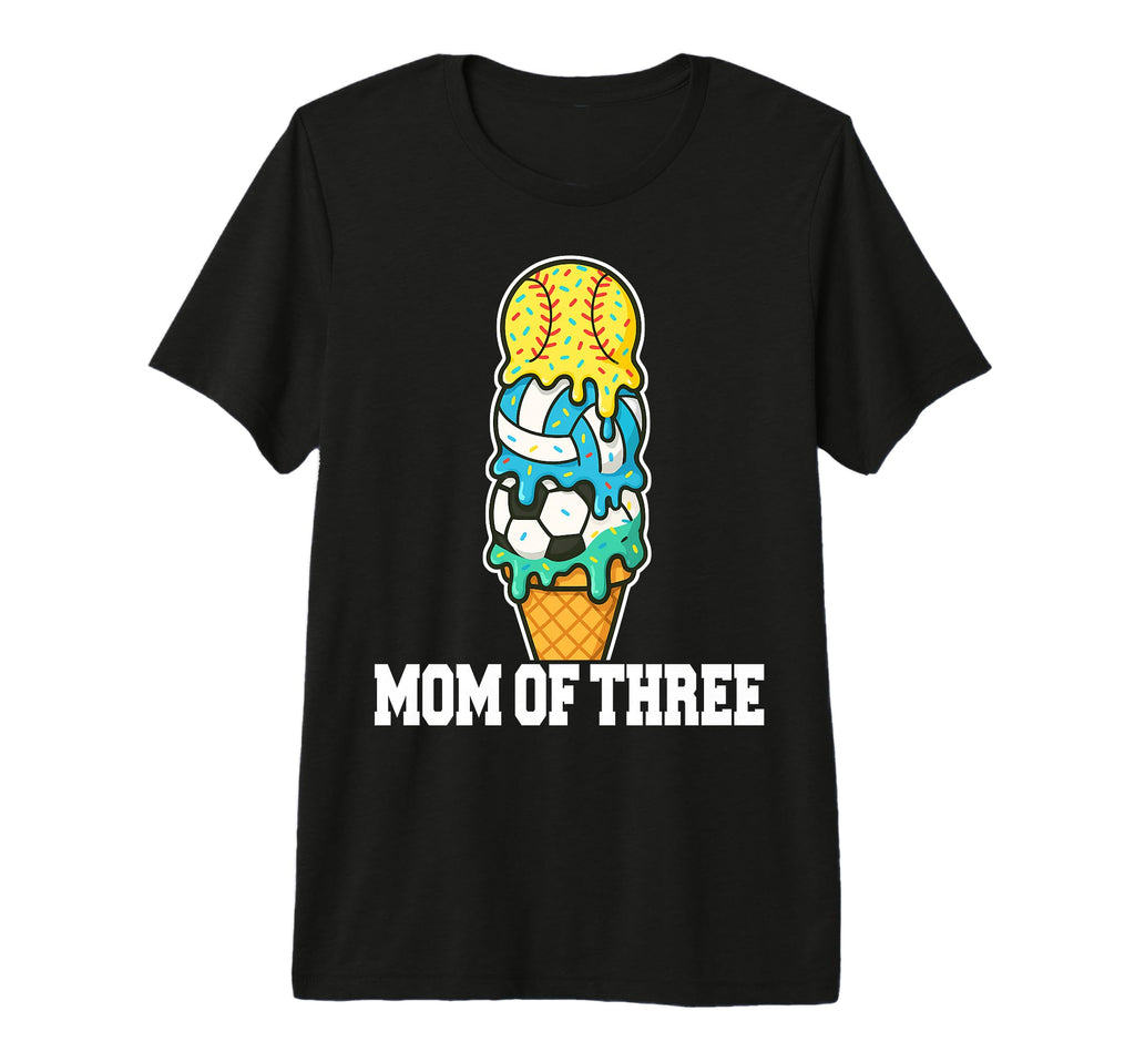 Softball Soccer Volleyball Mom Ice Cream T-Shirt - Graphic Print Men Women