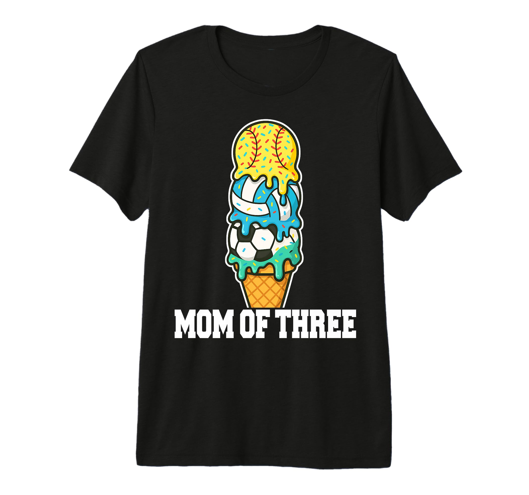 Softball Soccer Volleyball Mom Ice Cream T-Shirt - Graphic Print Men Women