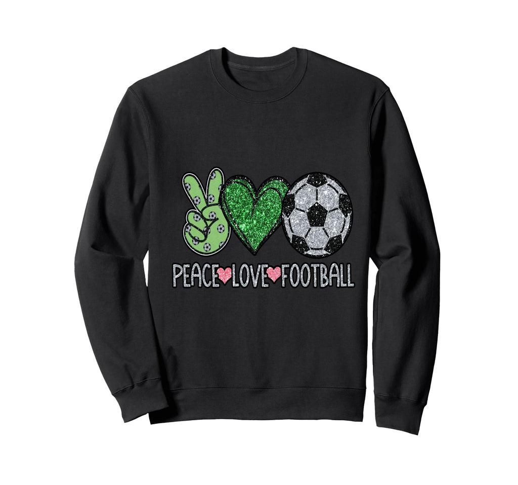 Peace Love Football Soccer Player Fan Sweatshirt - Streetwear Style Unisex