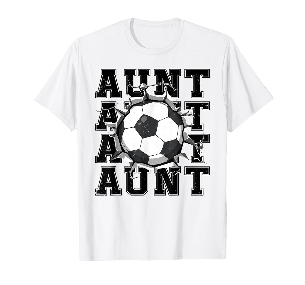 Soccer Aunt Cracked Wall Family Matching T-Shirt - Graphic Print Men Women