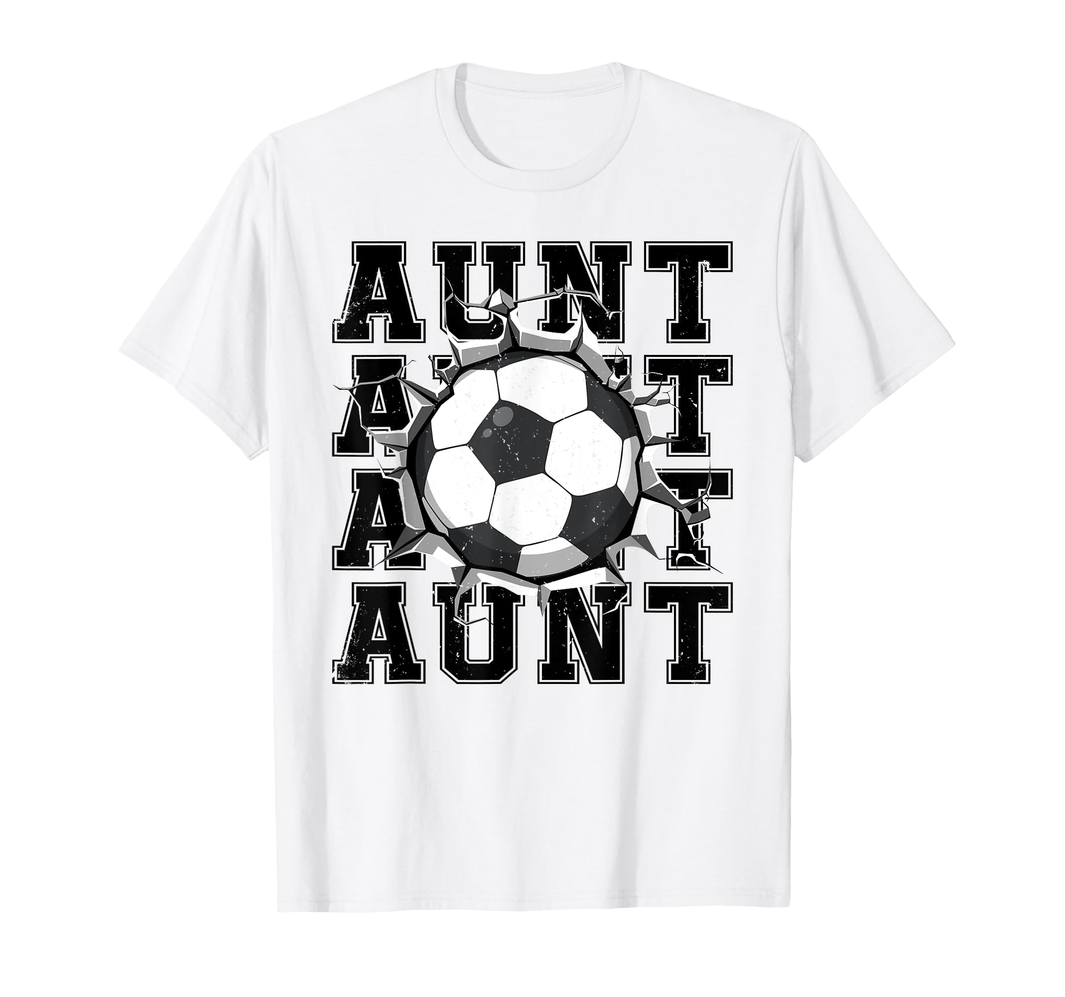 Soccer Aunt Cracked Wall Family Matching T-Shirt - Graphic Print Men Women