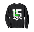 15Th Birthday Soccer Player Football Sweatshirt - Graphic Print Men Women