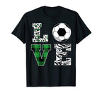 Soccer Love Mom Life Leopard Zebra T-Shirt - Minimalist Print Men Women