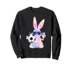 Groovy Easter Bunny Soccer Easter Sweatshirt - Custom Art Print Men Women