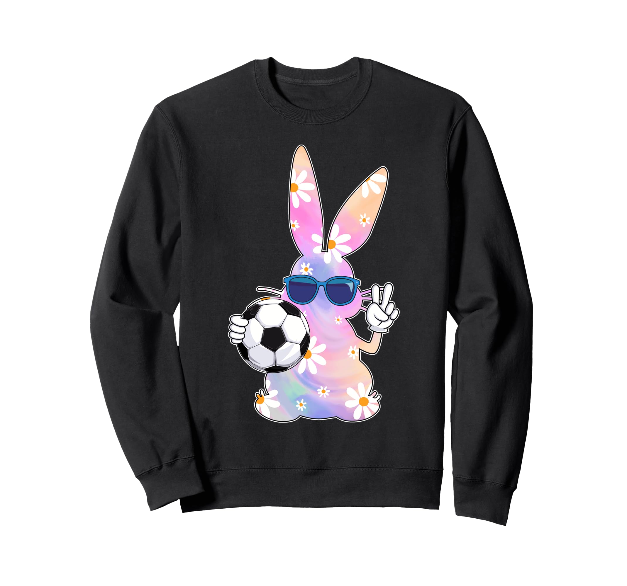 Groovy Easter Bunny Soccer Easter Sweatshirt - Custom Art Print Men Women