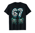 Soccer Goalie 67 Number Gloves Splash T-Shirt - Minimalist Print Men Women