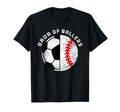 Dada Ballers Funny Soccer Baseball Dad T-Shirt - Novelty Apparel for Adults