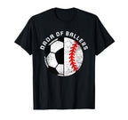 Dada Ballers Funny Soccer Baseball Dad T-Shirt - Novelty Apparel for Adults