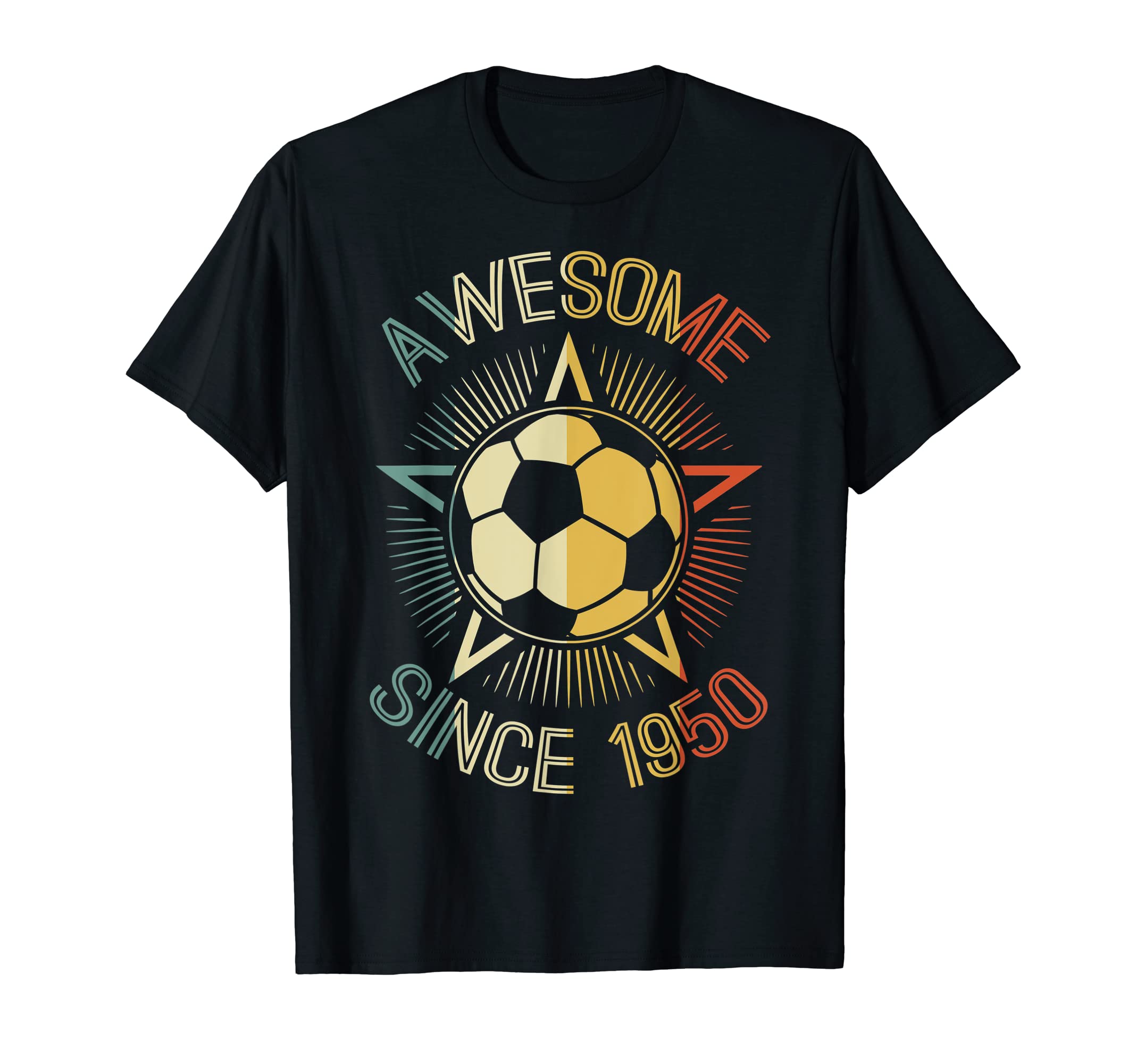 Awesome Since 1950 Soccer Birthday Team T-Shirt - Aesthetic Graphic Unisex