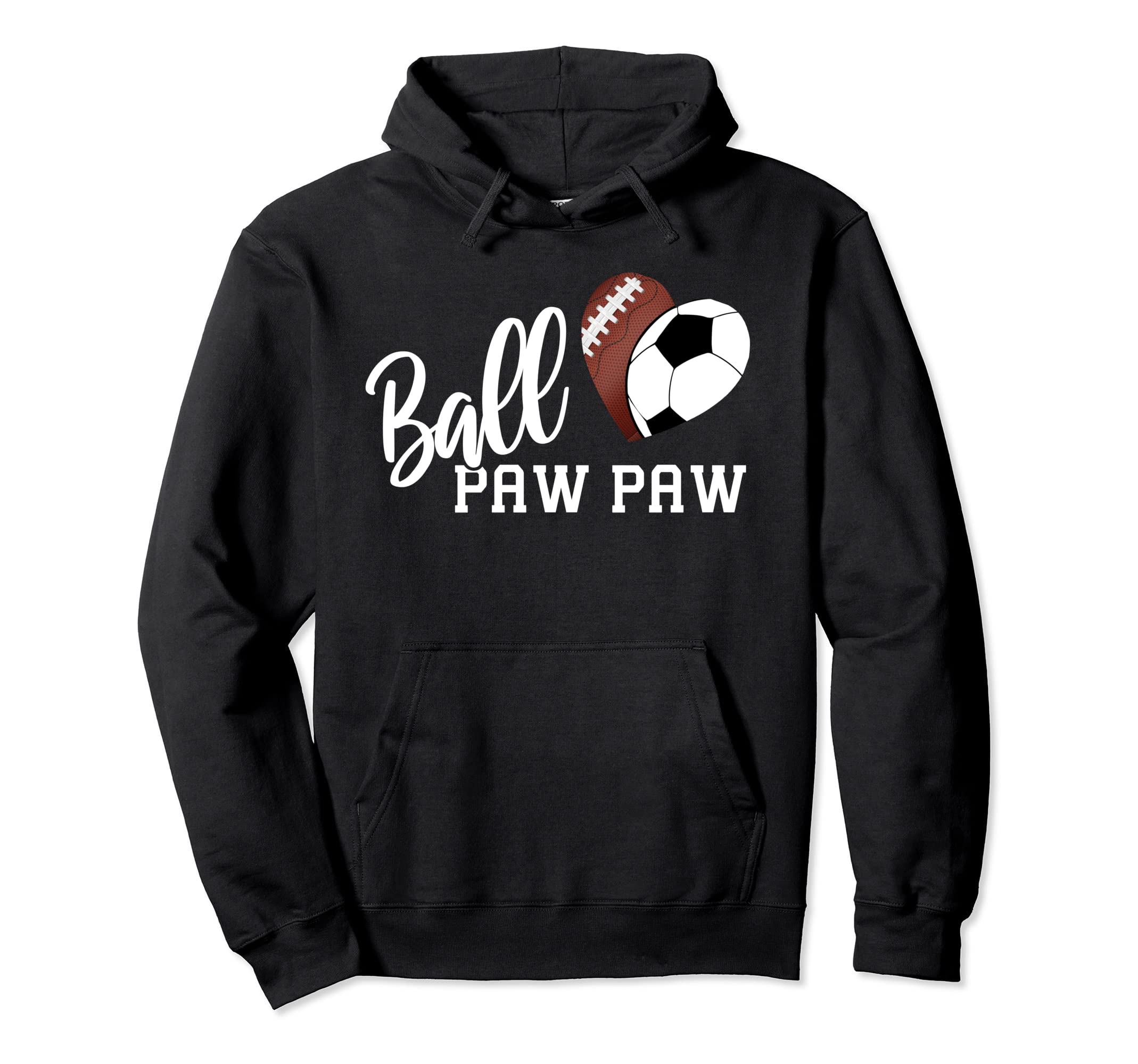 Ball Paw Paw Heart Funny Football Hoodie - Casual Everyday Wear Men Women