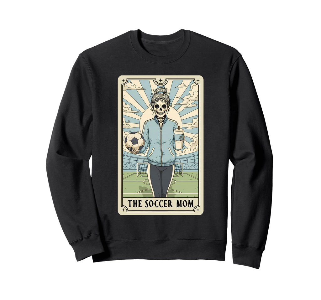 Soccer Mom Tarot Card Soccer Sweatshirt - Fun Novelty Design for Adults