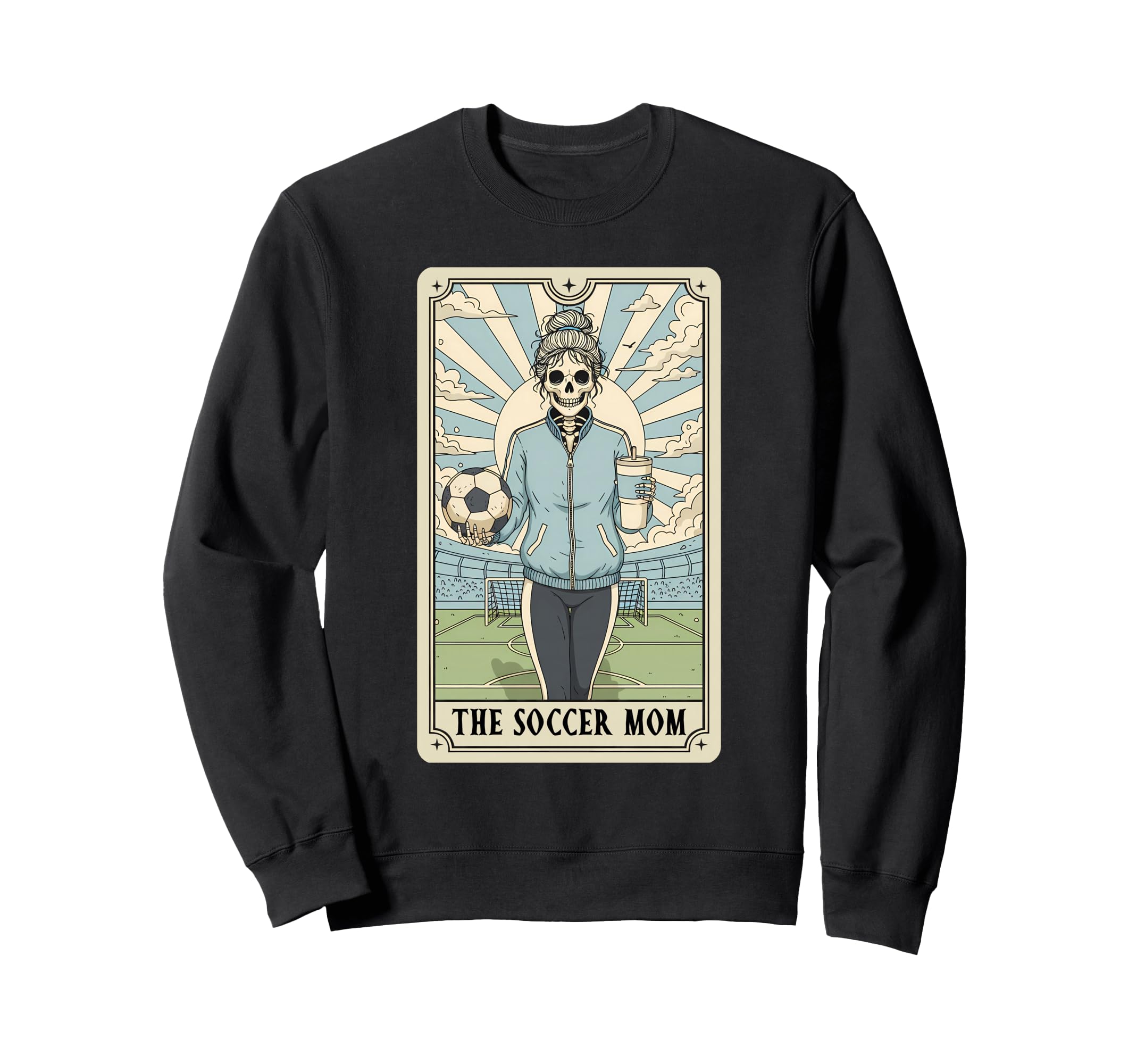 Soccer Mom Tarot Card Soccer Sweatshirt - Fun Novelty Design for Adults