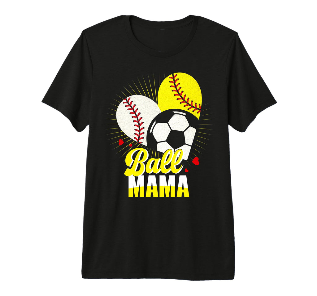 Ball Mama Baseball Softball Soccer T-Shirt - Aesthetic Graphic for Adults