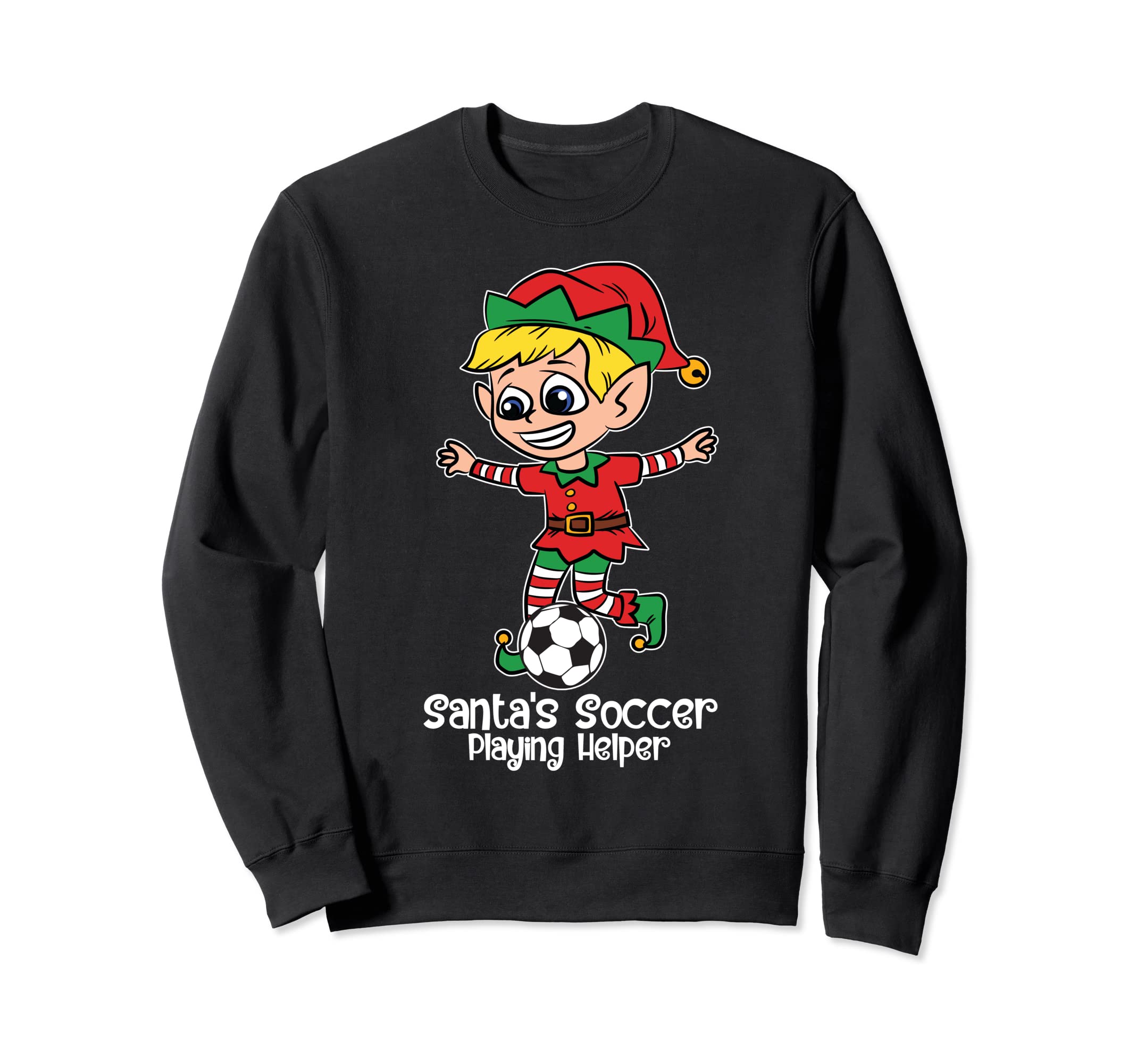 Santas Soccer Playing Helper Sweatshirt - Custom Art Print Unisex
